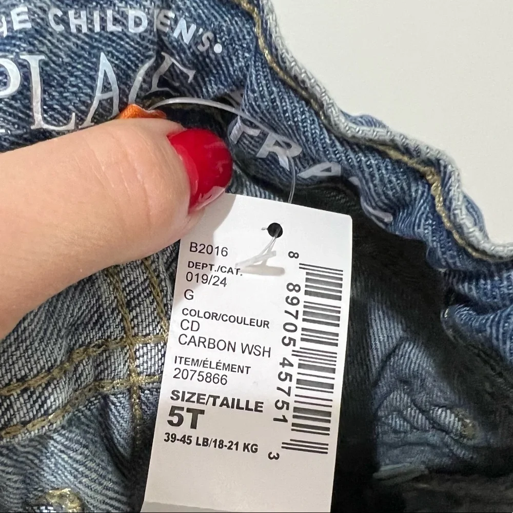 The Children's Place straight adjustable waist Jeans Sz 5T NWT
